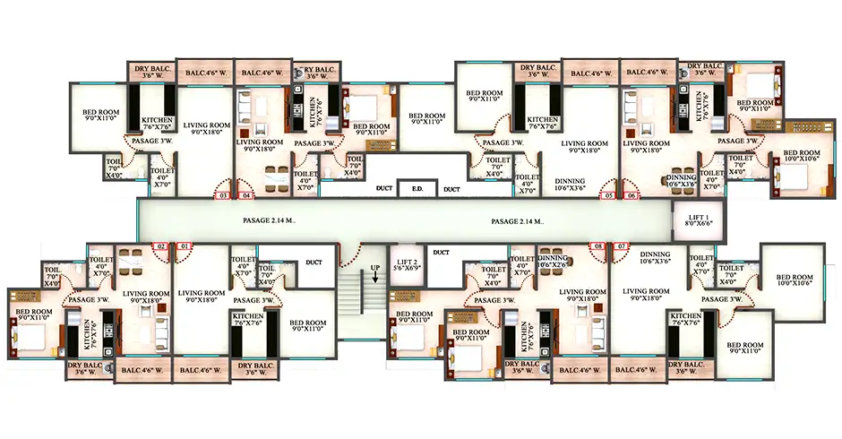 Shreeji Kalyan 1 BHK Floor Plan Shreeji Kalyan 1 BHK Floor Plan